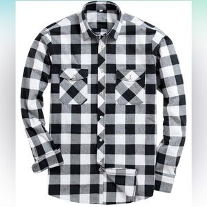 Alimens & Gentle Men’s Blue Plaid Flannel Shirt‎